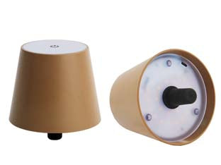 LAMPADA DA TAVOLO  A LED RICARICABILE A TAPPO BRONZO  mm.105x90h.    SYNTESY