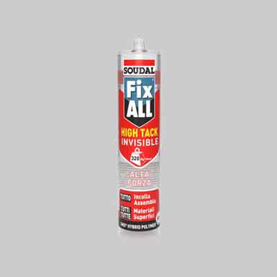 ADESIVO SIGILLANTE 'FIX ALL HIGH-TACK INVISIBILE' SOUDAL 290 ml - Trasparente - SOUDAL