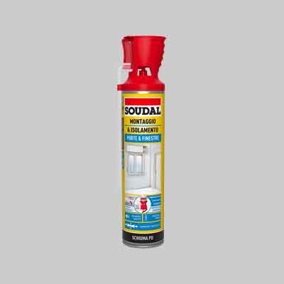 SCHIUMA POLIURETANICA PORTE E FINESTRE CON APPLICATORE SOUDAL 600 ml - SOUDAL
