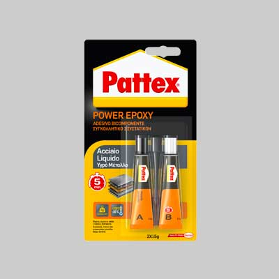 COLLA 'POWER EPOXY ACCIAIO LIQUIDO' 2x11 ml - PATTEX