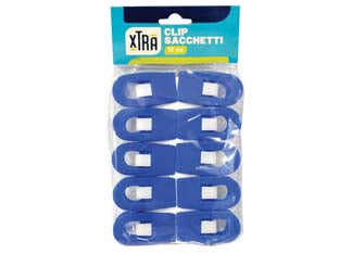CLIP PER SACCHETTI- - confezione da 10 pz. - 12 pezzi XTRA