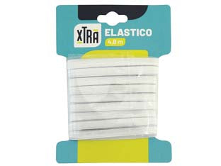 ELASTICO IN POLIESTERE E GOMMA BIANCO- - cm.480, largh. mm.5 - 10 blister XTRA