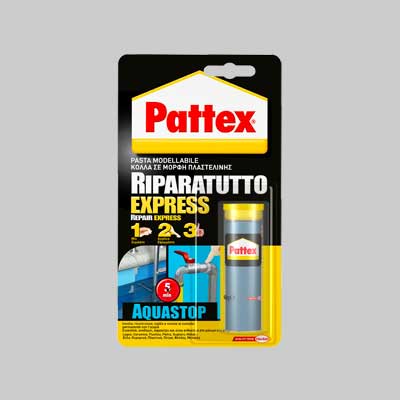 ADESIVO EPOSSIDICO 'RIPARATUTTO EXPRESS ACQUASTOP' PATTEX 48 gr - PATTEX