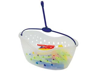 CESTINO CON MOLLETTE IN POLIPROPILENE- - in confezione da pz.1 cestino e pz.24 mollette - 6 pezzi XTRA