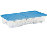 CONTENITORE SOTTOLETTO MASTERBOX COLORE TRASPARENTE/BLU ART.511- - cm.77x39x15h. - lt.35 - 12 pezzi DEA HOME