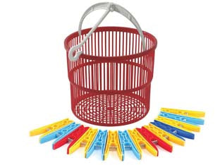 CESTINO MAGICO PORTAMOLLETTE ROSSO CON 15 MOLLETTE TS SPECIAL- - ø cm.19x15,5h. - 8 pezzi TONTARELLI