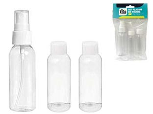 SET FLACONI DA VIAGGIO 3 PEZZI - 6 pezzi XTRA