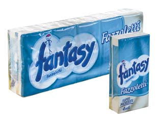 FANTASY FAZZOLETTI SUPER MORBIDI 4 VELI- - formato cm.21x21 - 24 confezione FANTASY