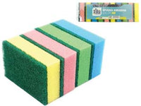 SPUGNA ABRASIVA DOPPIA CON FIBRA VERDE- - cm.9x6x3h. - 20 confezione XTRA