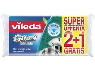 SPUGNA FIBRA VERDE GLITZY CRYSTAL - 10 pezzi VILEDA