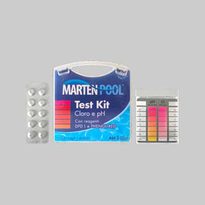 TEST PER PISCINE CLORO E PH CON REAGENTI E PASTIGLIE 40 pastiglie - MARTEN