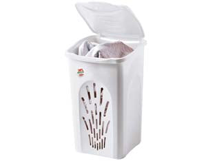 PORTABIANCHERIA LINEA PRIMAVERA  IN POLIPROPILENE LT.50- - cm.37x37x56h. - colore bianco - 2 pezzi STEFANPLAST