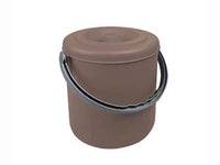 PATTUMIERA TONDA EUREKA TORTORA CON COPERCHIO IN POLIPROPILENE- - cm.30x31h. lt.20 - 3 pezzi STEFANPLAST