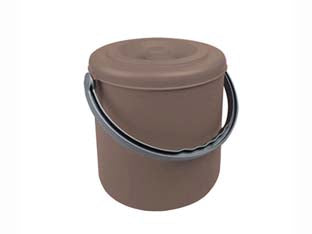 PATTUMIERA TONDA EUREKA TORTORA CON COPERCHIO IN POLIPROPILENE- - cm.30x31h. lt.20 - 3 pezzi STEFANPLAST