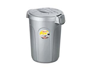 BIDONE MULTIUSO JERRY IN POLIPROPILENE LT.23 COLORE SILVER- - cm.37x32x46h. - 2 pezzi STEFANPLAST