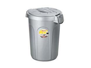 BIDONE MULTIUSO JERRY IN POLIPROPILENE LT.23 COLORE SILVER- - cm.37x32x46h. - 2 pezzi STEFANPLAST