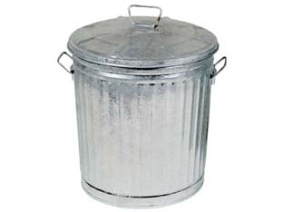 BIDONE IN LAMIERA ZINCATA CON COPERCHIO  lt.79 ø cm.47x58h.    XTRA