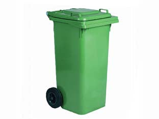 BIDONE QUADRO NETTEZZA URBANA CON RUOTE LT.240- - cm.73x58,5x109,2h. - verde - 1 pezzi XTRA