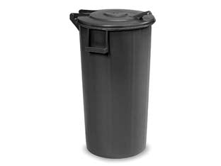 BIDONE PER IMMONDIZIA COPERCHIO CON CERNIERA LT.100  cm.42x94h.  nero    ICS
