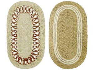 ZERBINO OVALE TRECCIA IN PAGLIA- - cm.45x75 spessore mm.15 - 3 pezzi XTRA