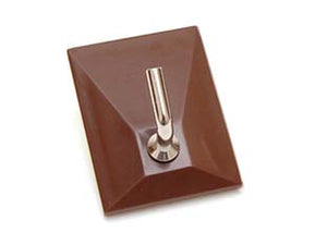 GANCI ADESIVI IN PLASTICA MARRONI 1 POSTO- - mm.30x40 - 100 pezzi