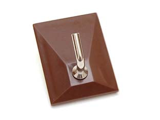 GANCI ADESIVI IN PLASTICA MARRONI 1 POSTO- - mm.30x40 - 100 pezzi