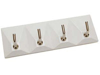 GANCI ADESIVI IN PLASTICA BIANCHI 4 POSTI- - mm.120x40h. - 30 pezzi