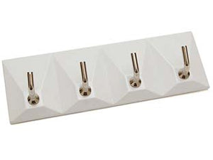 GANCI ADESIVI IN PLASTICA BIANCHI 4 POSTI- - mm.120x40h. - 30 pezzi