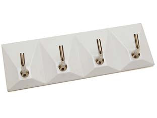 GANCI ADESIVI IN PLASTICA BIANCHI 4 POSTI- - mm.120x40h. - 30 pezzi