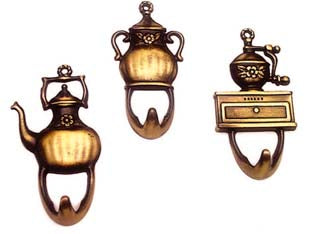 GANCI IN METALLO ADESIVI BOBBY ASSORTITI BRONZO SFUMATO- - mm.40x60h. - 30 pezzi