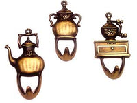 GANCI IN METALLO ADESIVI BOBBY ASSORTITI BRONZO SFUMATO- - mm.40x60h. - 30 pezzi