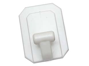 GANCI GIGANTI ADESIVI IN PLASTICA BIANCHI- - mm.58x78h. - 25 pezzi