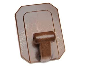 GANCI GIGANTI ADESIVI IN PLASTICA MARRONI- - mm.58x78h. - 25 pezzi