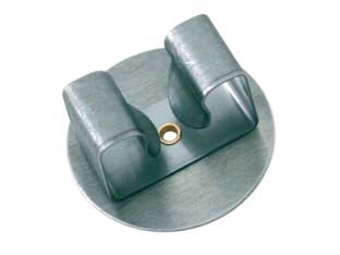 GANCIO APPENDISCOPA 1 POSTO ACCIAIO INOX CON TONDO - 5 pezzi