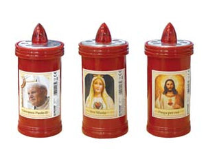 LUMINO VOTIVO ELETTRICO IN PLASTICA DURATA 90 GIORNI- - ø cm.6,7x15h. - 30 pezzi