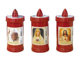 LUMINO VOTIVO ELETTRICO IN PLASTICA DURATA 90 GIORNI- - ø cm.6,7x15h. - 30 pezzi