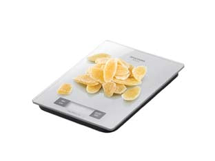 BILANCIA DA CUCINA ELETTRONICA KG.5 ACCURA PIANO IN VETRO  cm.20,5x16,5    TESCOMA