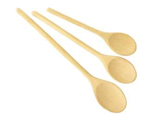 CUCCHIAI OVALI WOODY- - pz.3 cm.20, 25, 30 - 3 pezzi TESCOMA