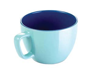 TAZZA JUMBO CREMA SHINE AZZURRA ML.600- - ø cm.11x8,5h. - 6 pezzi TESCOMA