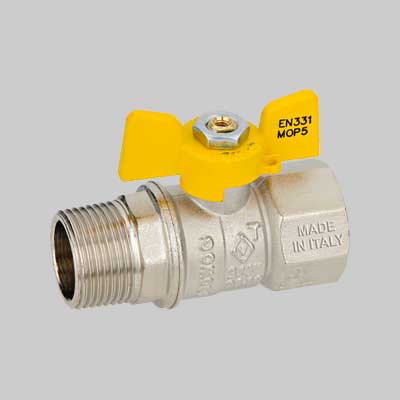 VALVOLA A SFERA PER GAS M.F. A FARFALLA 1/2 - TIEMME