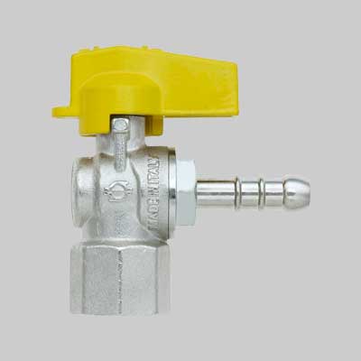 RUBINETTO A SQUADRO GAS FEMMINA PORTAGOMMA 1/2 x 14 - F.I.V.