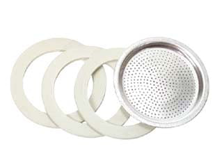 SET 3 GUARNIZIONI E 1 FILTRO PER MOKA- - 1 tazza in bustina - 10 busta