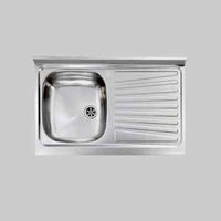 LAVELLO INOX UNA VASCA APPOGGIO 80x50 cm - Gocciolatoio Dx