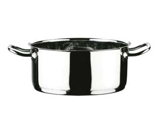 CASSERUOLA 2 MANICI IN ACCIAIO INOX 18/10  cm.20 lt.3,1