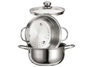 VAPORIERA STAR IN ACCIAIO AISI 430 CON CESTELLO  cm.20