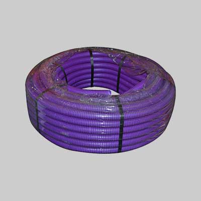 TUBO CORRUGATO CON TIRAFILO VIOLA  Ø 20 - rotolo 100 mt - 100 metrilineari