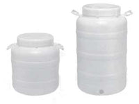 FUSTO A BOCCA LARGHISSIMA IN POLIETILENE PER ALIMENTI  lt.25  bocca ø cm.14  misure ø cm.27x53.5h.