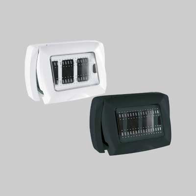 PLACCA AUTOPORTANTE C/PORTELLO 'TONDO' 3 Moduli - Nera - EC ELETTROCANALI