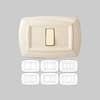 PLACCA COPRINTERRUTTORI 'TONDO' AVORIO 1 modulo - EC ELETTROCANALI