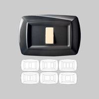 PLACCA COPRINTERRUTTORI 'TONDO' NERA per UNEL - EC ELETTROCANALI